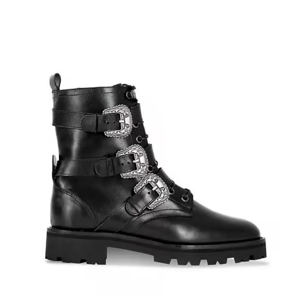 The Kooples Leather Combat Boots NIB Size 37